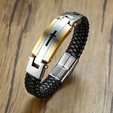 Bracelet Croix Homme Bijouterie en Cuir - Mon Bracelet Homme