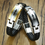 Bracelet Croix Homme Bijouterie en Cuir - Mon Bracelet Homme