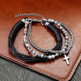 Bracelet Croix Homme Chic et Tendance en Perles - Mon Bracelet Homme