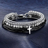 Bracelet Croix Homme Chic et Tendance en Perles - Mon Bracelet Homme