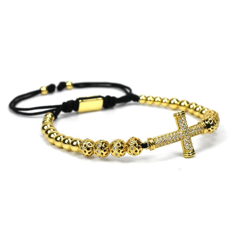 Bracelet Croix Homme Couleur Or - Mon Bracelet Homme