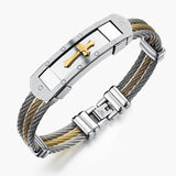 Bracelet Croix Homme en Acier Tressé - Mon Bracelet Homme