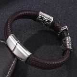Bracelet Croix Homme Métal et Cuir - Mon Bracelet Homme