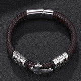 Bracelet Croix Homme Métal et Cuir - Mon Bracelet Homme