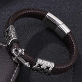 Bracelet Croix Homme Métal et Cuir - Mon Bracelet Homme