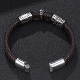 Bracelet Croix Homme Métal et Cuir - Mon Bracelet Homme