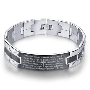 Bracelet Croix Homme Passage de la Bible en Acier - Mon Bracelet Homme