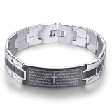 Bracelet Croix Homme Passage de la Bible en Acier - Mon Bracelet Homme