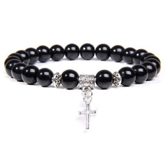 Bracelet Croix Homme Pierre Naturelle