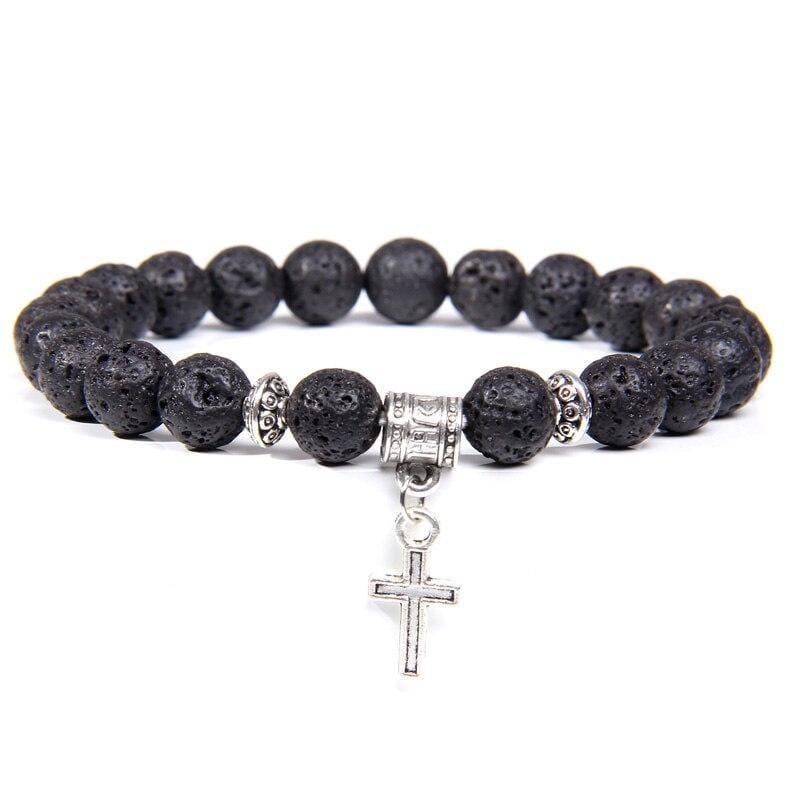 Bracelet Croix Homme Pierre Naturelle - Mon Bracelet Homme