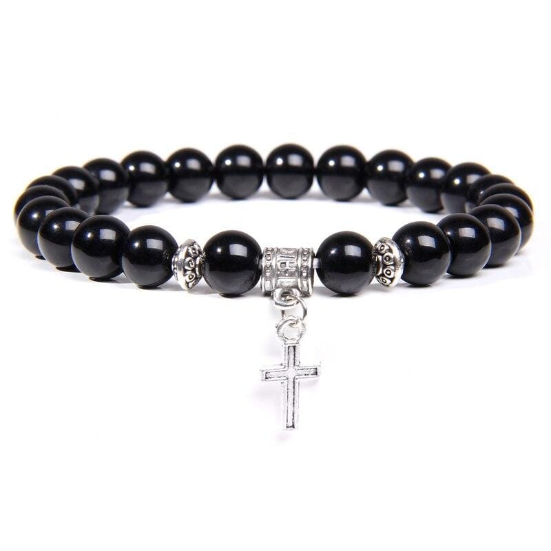 Bracelet Croix Homme Pierre Naturelle - Mon Bracelet Homme