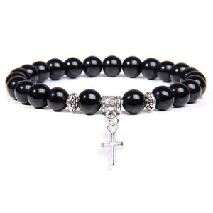 Bracelet Croix Homme Pierre Naturelle - Mon Bracelet Homme