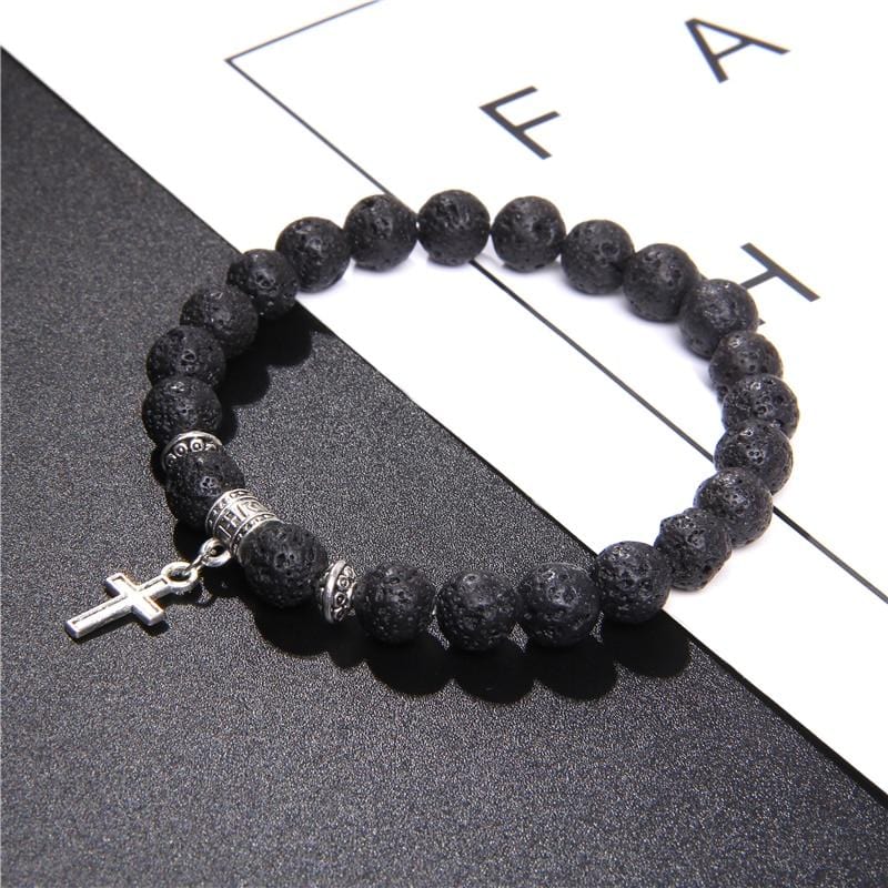 Bracelet Croix Homme Pierre Naturelle - Mon Bracelet Homme