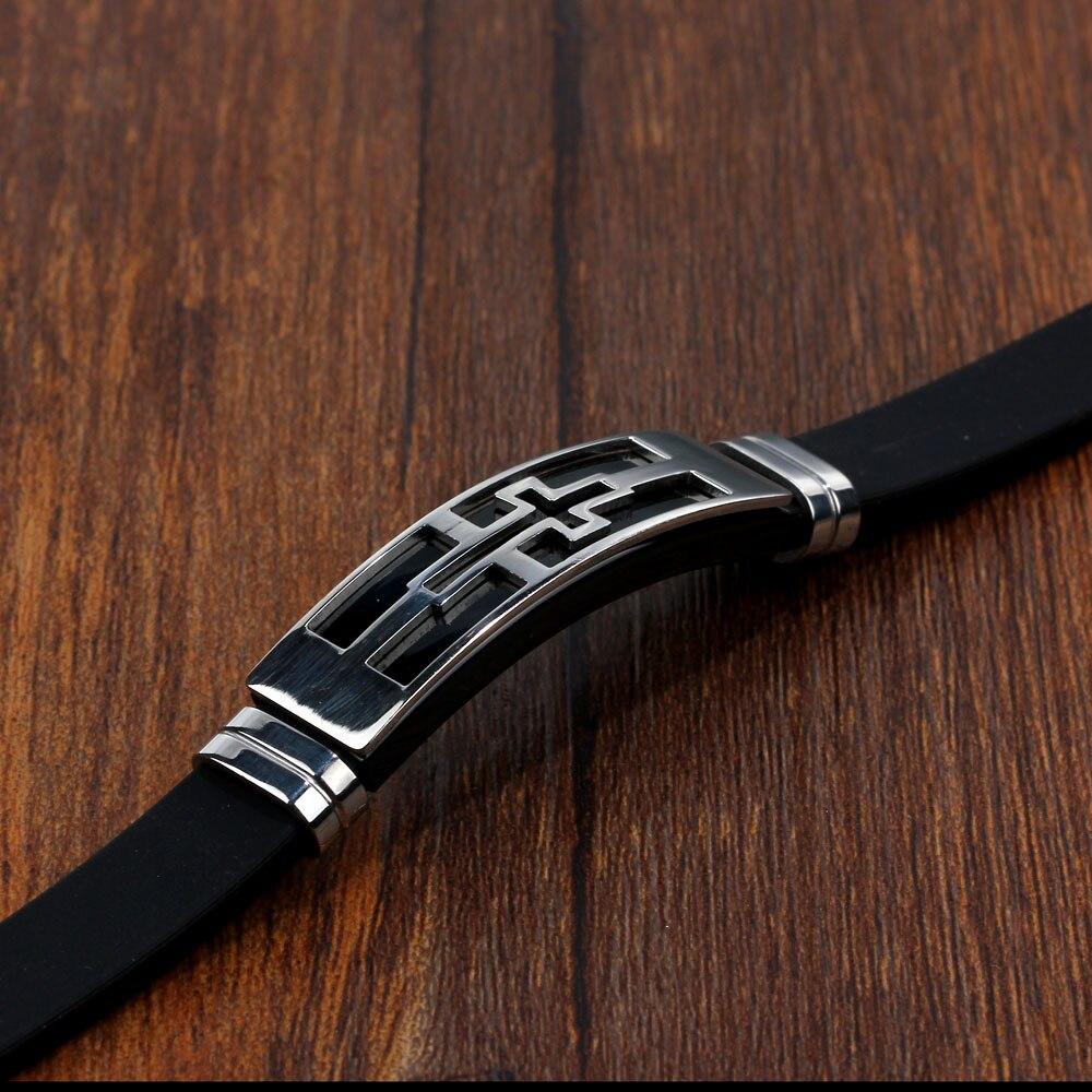 Bracelet Croix Homme Silicone et Acier - Mon Bracelet Homme