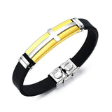 Bracelet Croix Homme Silicone Noir