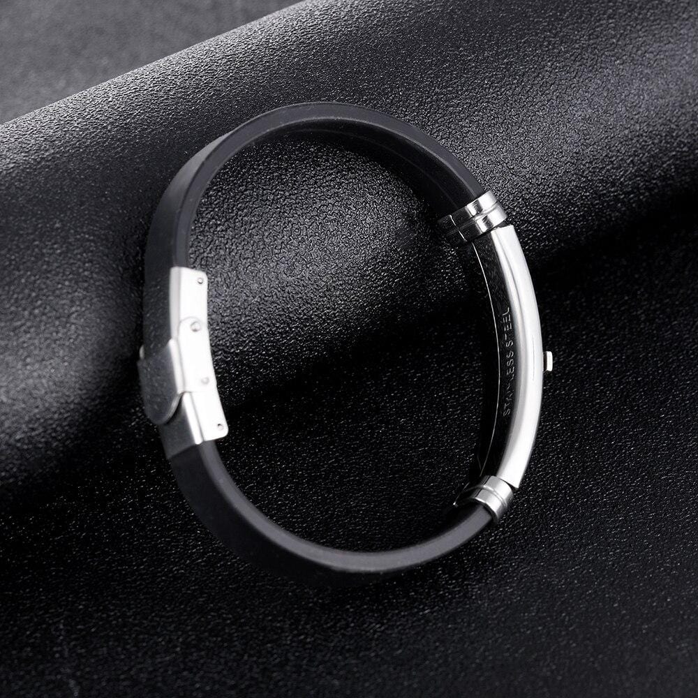 Bracelet Croix Homme Silicone Noir - Mon Bracelet Homme