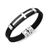 Bracelet Croix Homme Silicone Noir - Mon Bracelet Homme