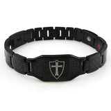 Bracelet Croix Homme Style Chevalier en Acier
