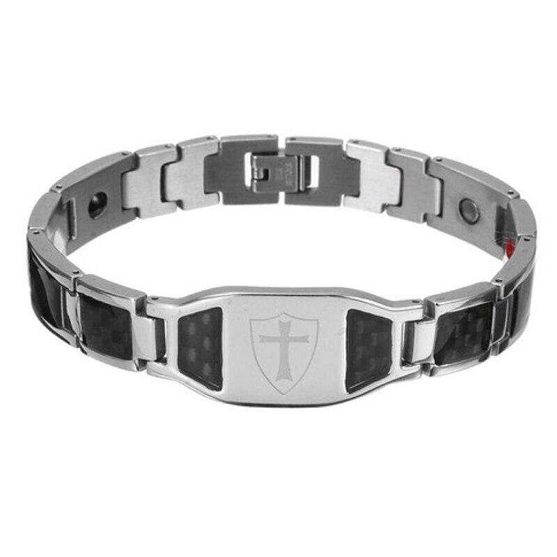 Bracelet Croix Homme Style Chevalier en Acier - Mon Bracelet Homme
