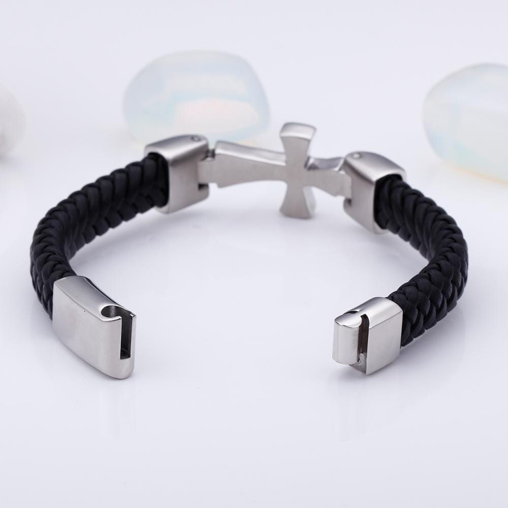 Bracelet Croix Homme Taille Unique en Cuir - Mon Bracelet Homme