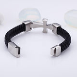 Bracelet Croix Homme Taille Unique en Cuir - Mon Bracelet Homme