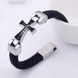 Bracelet Croix Homme Taille Unique en Cuir - Mon Bracelet Homme