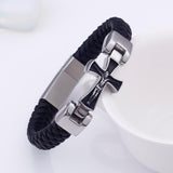 Bracelet Croix Homme Taille Unique en Cuir - Mon Bracelet Homme