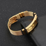Bracelet Croix Réglable en Acier - Mon Bracelet Homme