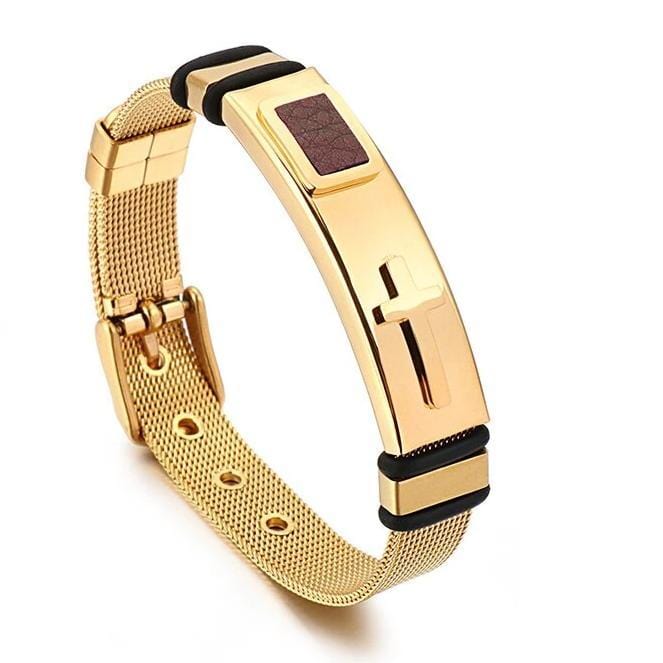 Bracelet Croix Réglable en Acier - Mon Bracelet Homme