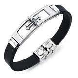 Bracelet Croix Reliefs Homme en Silicone