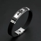 Bracelet Croix Reliefs Homme en Silicone - Mon Bracelet Homme