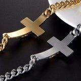 Bracelet Crucifix Croix Homme avec Mailles en Acier - Mon Bracelet Homme