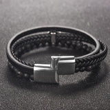 Bracelet Cuir et Perle Tête de Mort en Pierre - Mon Bracelet Homme