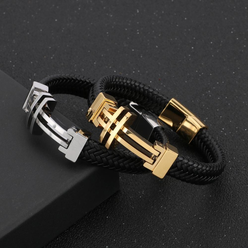 Bracelet Cuir Homme avec Croix - Mon Bracelet Homme