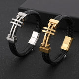 Bracelet Cuir Homme avec Croix - Mon Bracelet Homme
