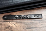 Bracelet Cuir Noir Tete de Mort - Mon Bracelet Homme