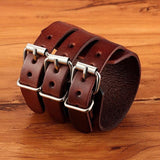 Bracelet de Force 3 Lanières en Cuir - Mon Bracelet Homme
