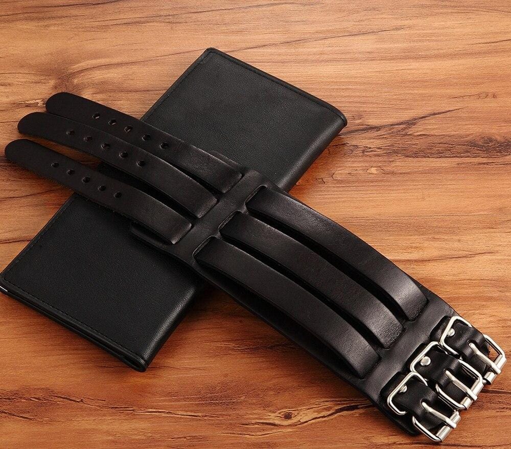 Bracelet de Force 3 Lanières en Cuir - Mon Bracelet Homme