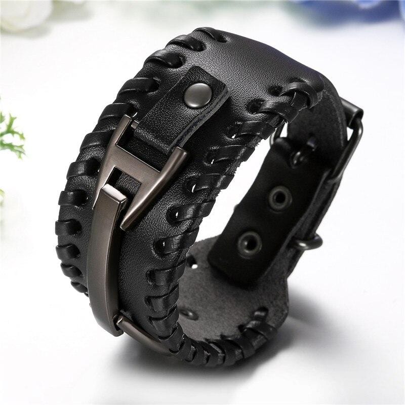 Bracelet de Force Ajustable par Sangle en Cuir - Mon Bracelet Homme