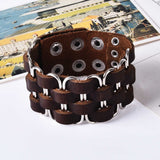 Bracelet de Force Armature en Acier en Cuir - Mon Bracelet Homme