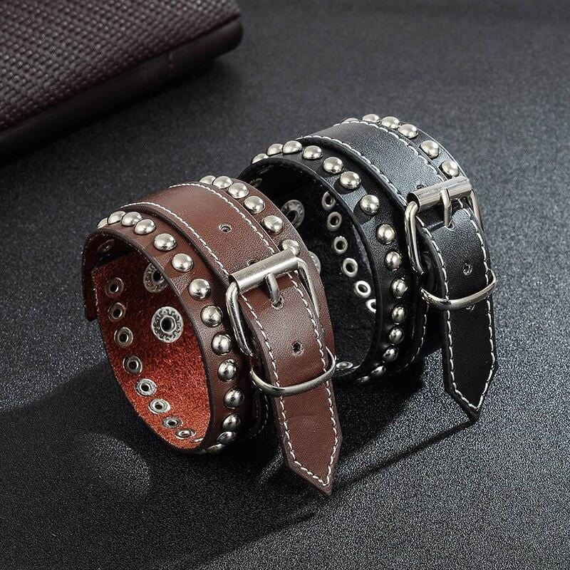 Bracelet de Force avec Boucle en Cuir - Mon Bracelet Homme