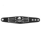 Bracelet de Force avec Crâne en Cuir - Mon Bracelet Homme