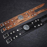 Bracelet de Force avec Croix en Cuir - Mon Bracelet Homme