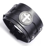 Bracelet de Force avec Croix en Cuir