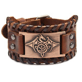 Bracelet de Force avec Dragon en Cuir - Mon Bracelet Homme
