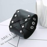 Bracelet de Force avec Rivets en Cuir - Mon Bracelet Homme