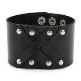 Bracelet de Force avec Rivets en Cuir - Mon Bracelet Homme