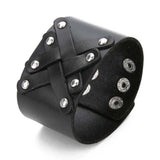 Bracelet de Force avec Rivets en Cuir - Mon Bracelet Homme