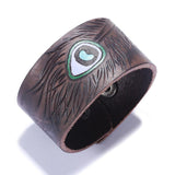 Bracelet de Force avec une Plume en Cuir - Mon Bracelet Homme