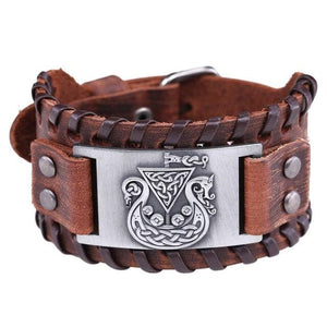 Bracelet de force Bateau Viking en Cuir - Mon Bracelet Homme